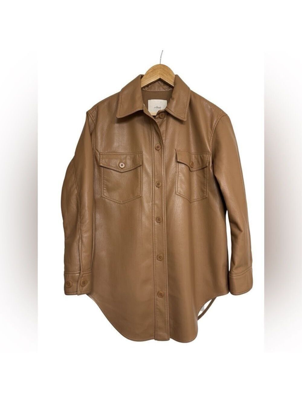 Wilfred Aritzia Camel Faux Leather Shacket XS